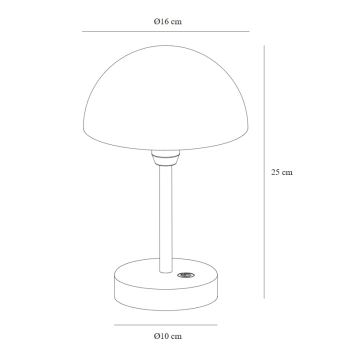 Nordlux - LED Hämardatav laetav väli laualamp ELLEN LED/2,8W/3,7V IP44 must