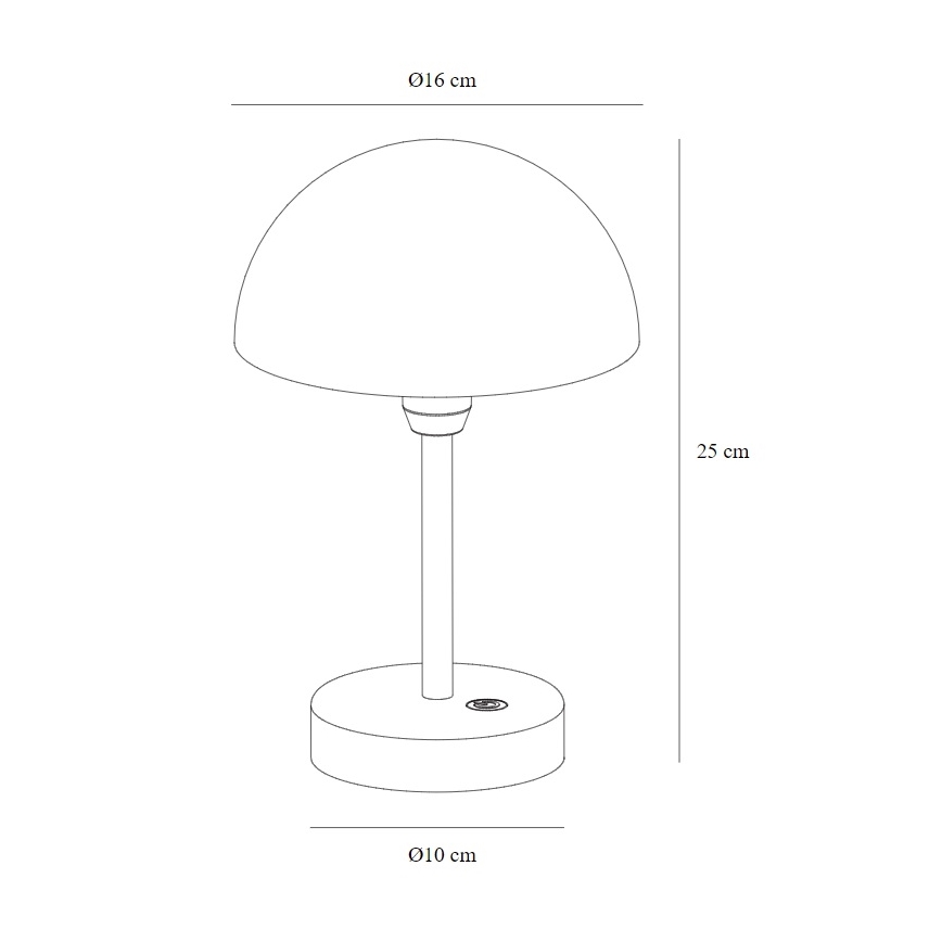 Nordlux - LED Hämardatav laetav väli laualamp ELLEN LED/2,8W/3,7V IP44 must