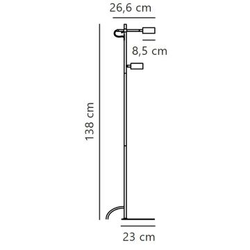 Nordlux - LED Hämardatav põrandalamp CLYDE 2xLED/4W/230V