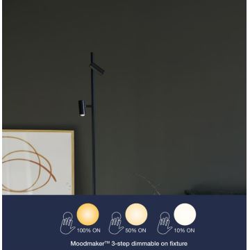 Nordlux - LED Hämardatav põrandalamp OMARI 2xLED/3,2W/230V must