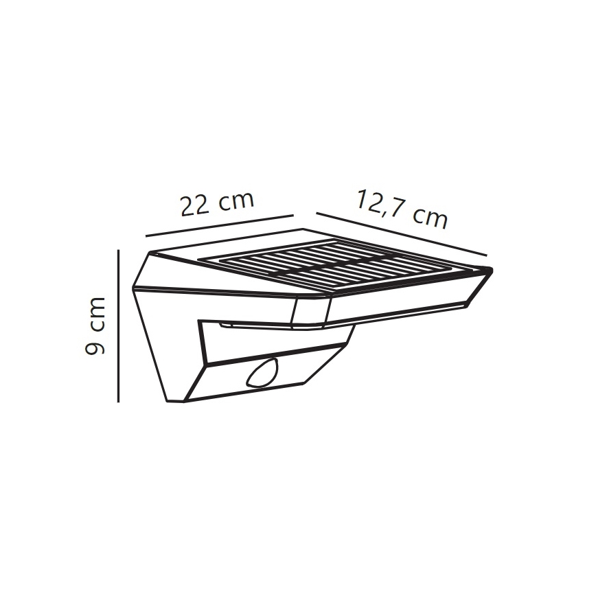 Nordlux - LED Päikesepaneeliga seinavalgusti koos anduriga AGENA LED/5W/3,7V IP44