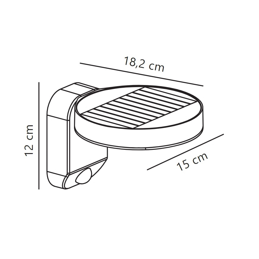 Nordlux - LED Päikesepaneeliga seinavalgusti koos anduriga RICA LED/5W/3,7V IP44 ümmargune