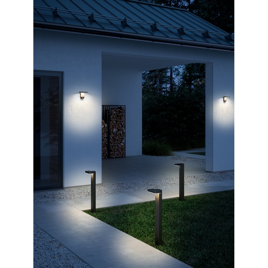 Nordlux - LED Päikesepaneeliga seinavalgusti koos anduriga RICA LED/5W/3,7V IP44 kandiline