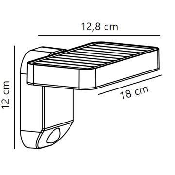 Nordlux - LED Päikesepaneeliga seinavalgusti koos anduriga RICA LED/5W/3,7V IP44 kandiline