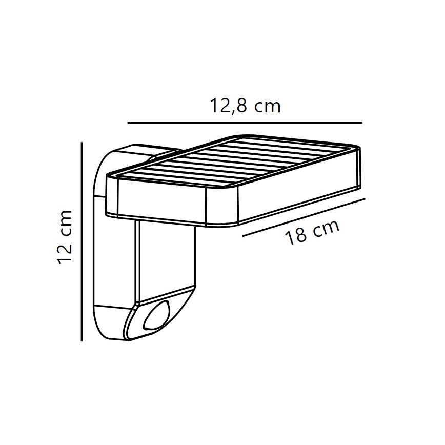 Nordlux - LED Päikesepaneeliga seinavalgusti koos anduriga RICA LED/5W/3,7V IP44 kandiline