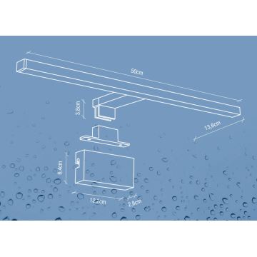 Nordlux - LED Peeglivalgustus vannituppa MARLEE LED/8,9W/230V IP44 4000K 50 cm must