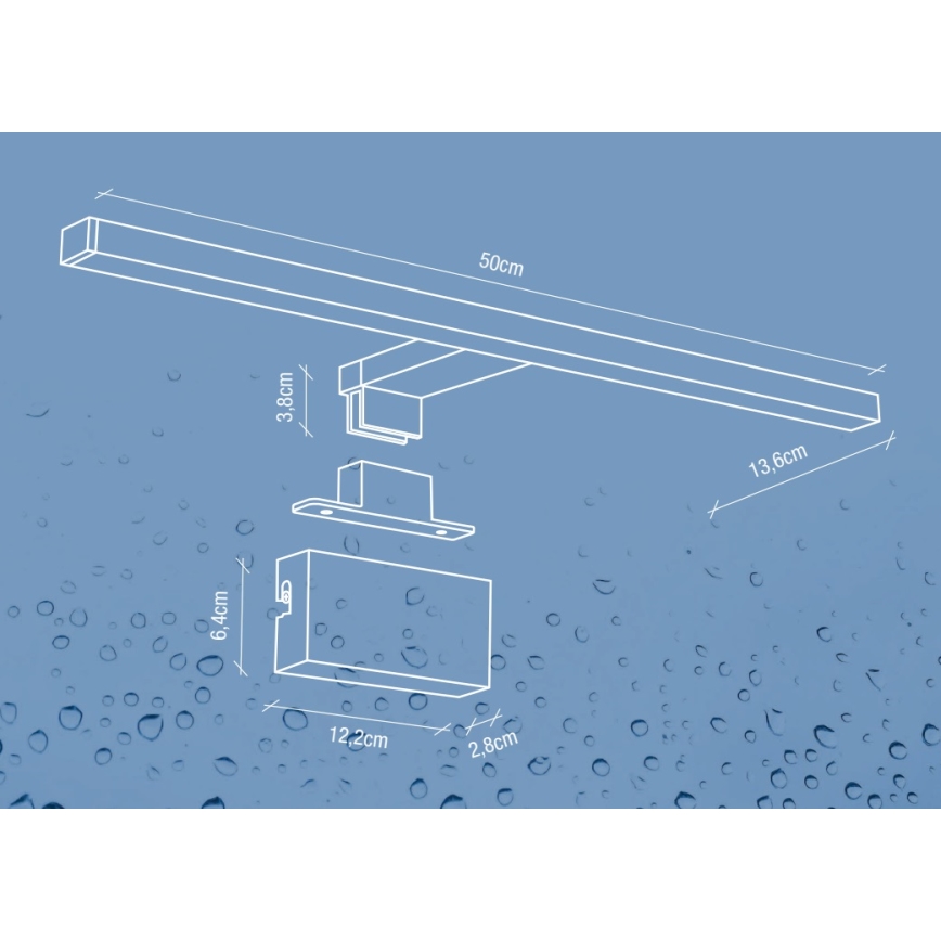 Nordlux - LED Peeglivalgustus vannituppa MARLEE LED/8,9W/230V IP44 4000K 50 cm must