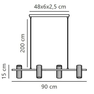 Nordlux - Lühter ALANIS 4xGU10/15W/230V must