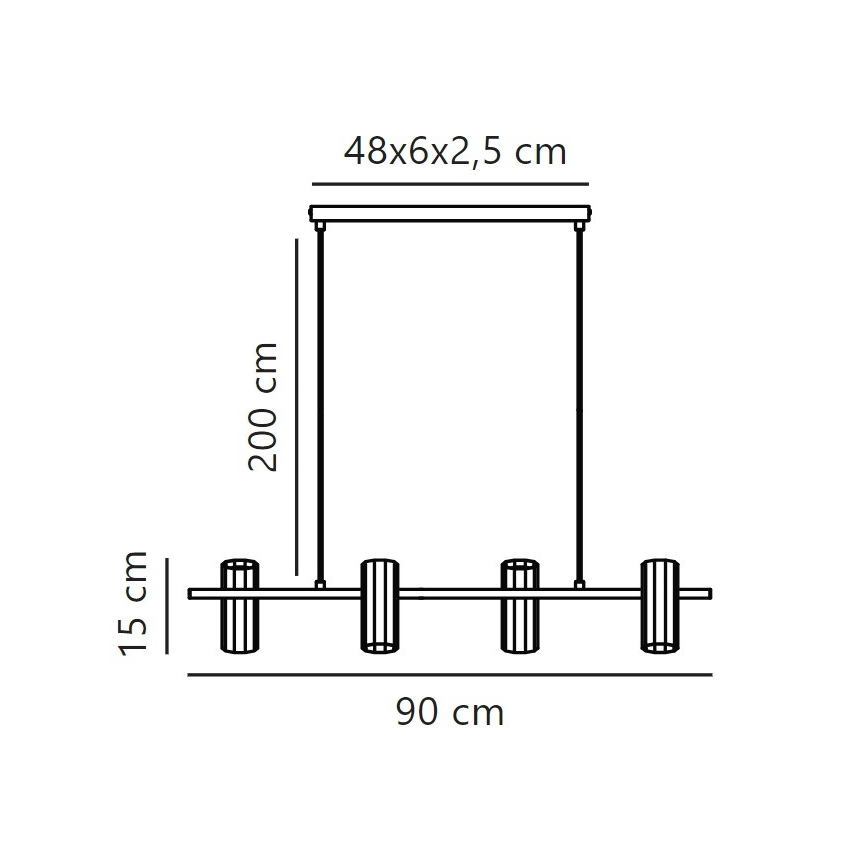 Nordlux - Lühter ALANIS 4xGU10/15W/230V must