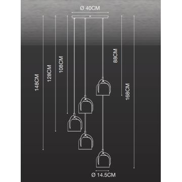 Nordlux - Lühter BOSHI 5xE14/40W/230V