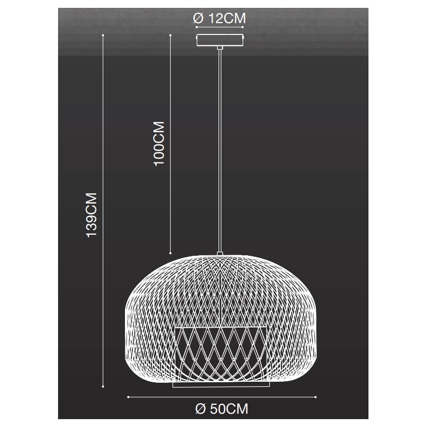 Nordlux - Lühter HISOKA 1xE27/40W/230V must/bambus