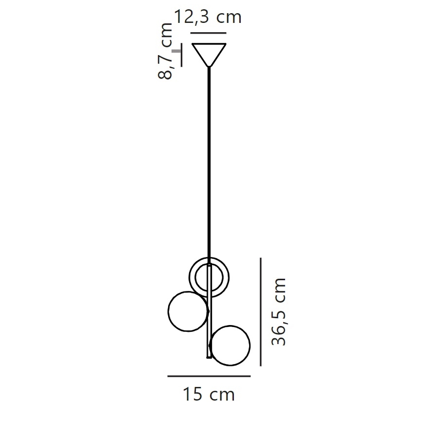 Nordlux - Lühter LILLY 3xE14/40W/230V must