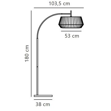 Nordlux - Põrandalamp DICTE 1xE27/60W/230V must/beež