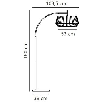 Nordlux - Põrandalamp DICTE 1xE27/60W/230V must/valge