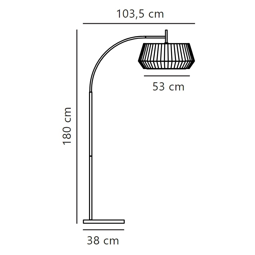 Nordlux - Põrandalamp DICTE 1xE27/60W/230V must/valge