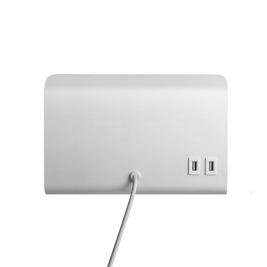 Nordlux - Kohtvalgusti seinale riiuliga ja USB ROOMI 1xGU10/8W/230V valge