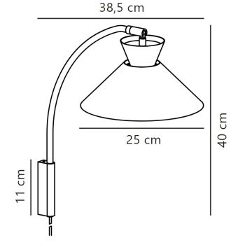 Nordlux - Seinavalgusti DIAL 1xE27/40W/230V must