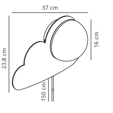 Nordlux - Seinavalgusti lastele SKYKU CLOUD 1xE14/25W/230V pilv