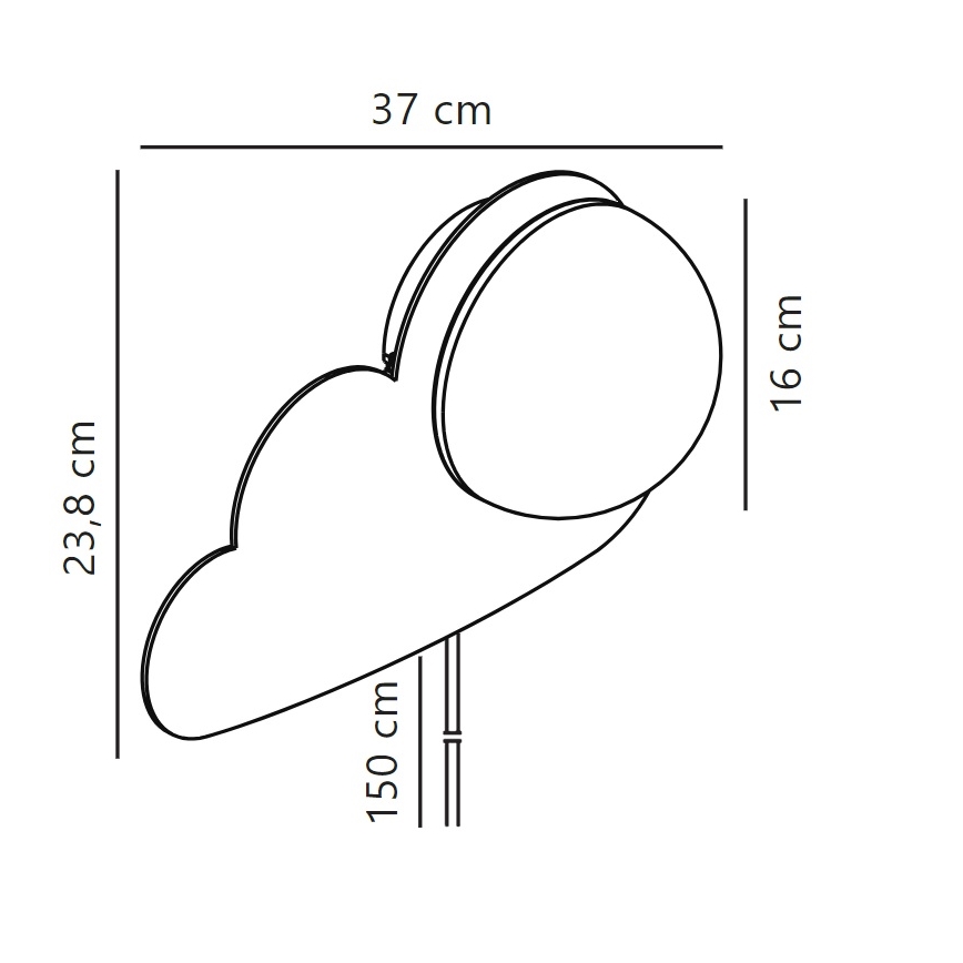 Nordlux - Seinavalgusti lastele SKYKU CLOUD 1xE14/25W/230V pilv