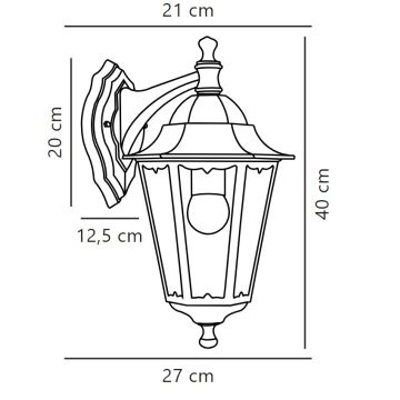 Nordlux - Väli seinavalgusti CARDIFF 1xE27/60W/230V IP44