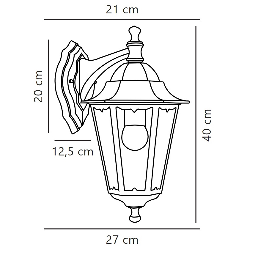 Nordlux - Väli seinavalgusti CARDIFF 1xE27/60W/230V IP44