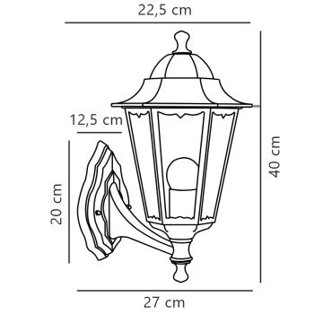 Nordlux - Väli seinavalgusti CARDIFF 1xE27/60W/230V IP44