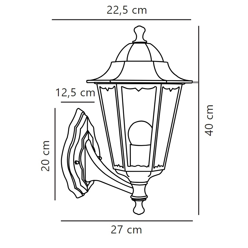 Nordlux - Väli seinavalgusti CARDIFF 1xE27/60W/230V IP44