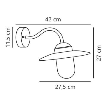 Nordlux - Väli seinavalgusti LUXEMBOURG 1xE27/60W/230V IP54 pruun/paatina