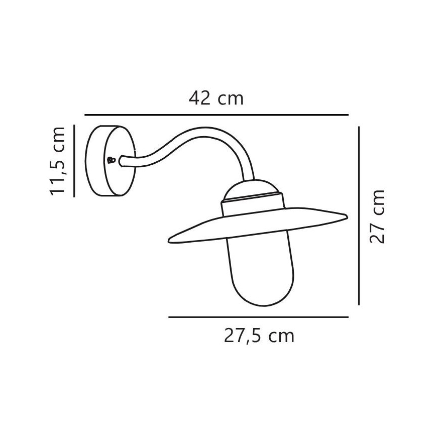 Nordlux - Väli seinavalgusti LUXEMBOURG 1xE27/60W/230V IP54 pruun/paatina