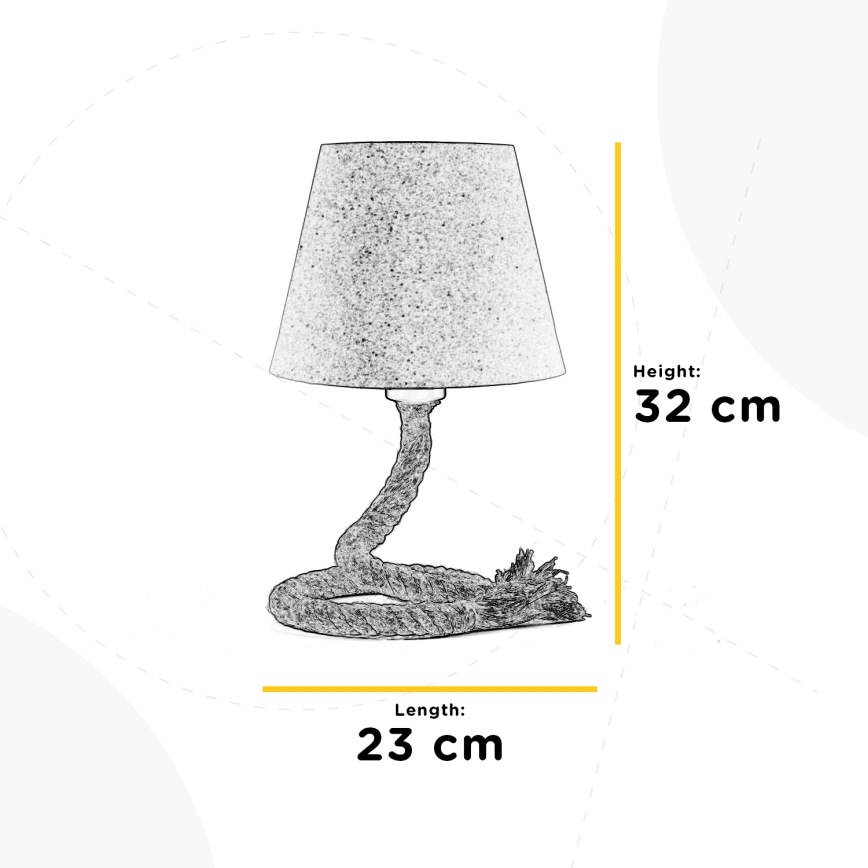 ONLI - Laualamp CORDA 1xE27/22W/230V 32 cm beež