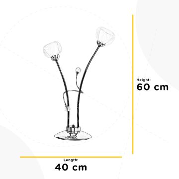 ONLI - Laualamp WENDY 2xE14/6W/230V 60 cm läikiv kroom