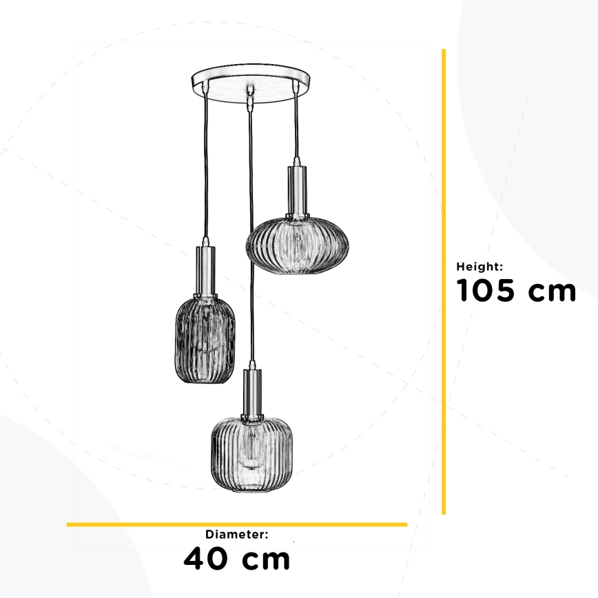 ONLI - Lühter DOROTY 1xE27/22W/230V sinine/kuldne