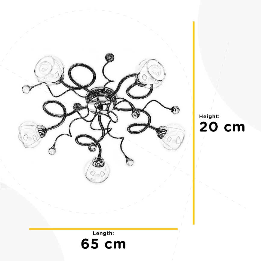 ONLI - Pinnale kinnitatav lühter WENDY 5xE14/6W/230V läikiv kroom