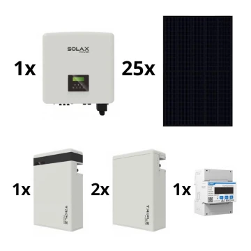 Päikesepaneelitarvikute komplekt: SOLAX Power - 10kWp RISEN üleni must + 10kW SOLAX muundur 3f + 17,4 kWh aku