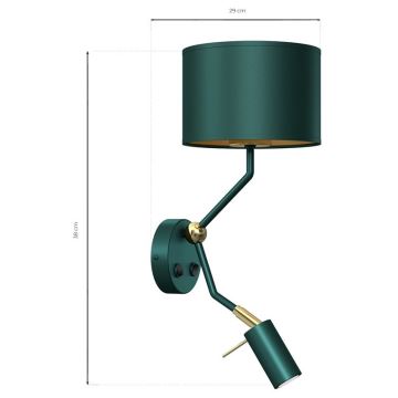 Paindlik lamp VERDE 1xE27/60W/230V + 1xGU10-MR11/7W roheline