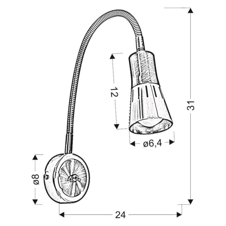 Paindlik väike lamp ARENA 1xE14/40W/230V must