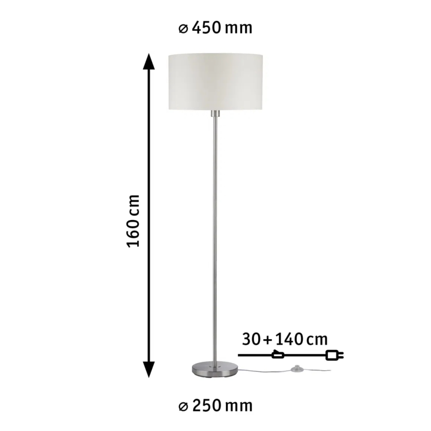 Paulmann 70922 - 1xE27/60W Põrandalamp TESSA 230V