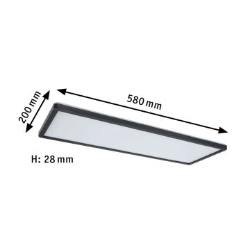 Paulmann 71017 - LED/22W Hämardatav valguspaneel ATRIA 230V 4000K 20x58 cm must