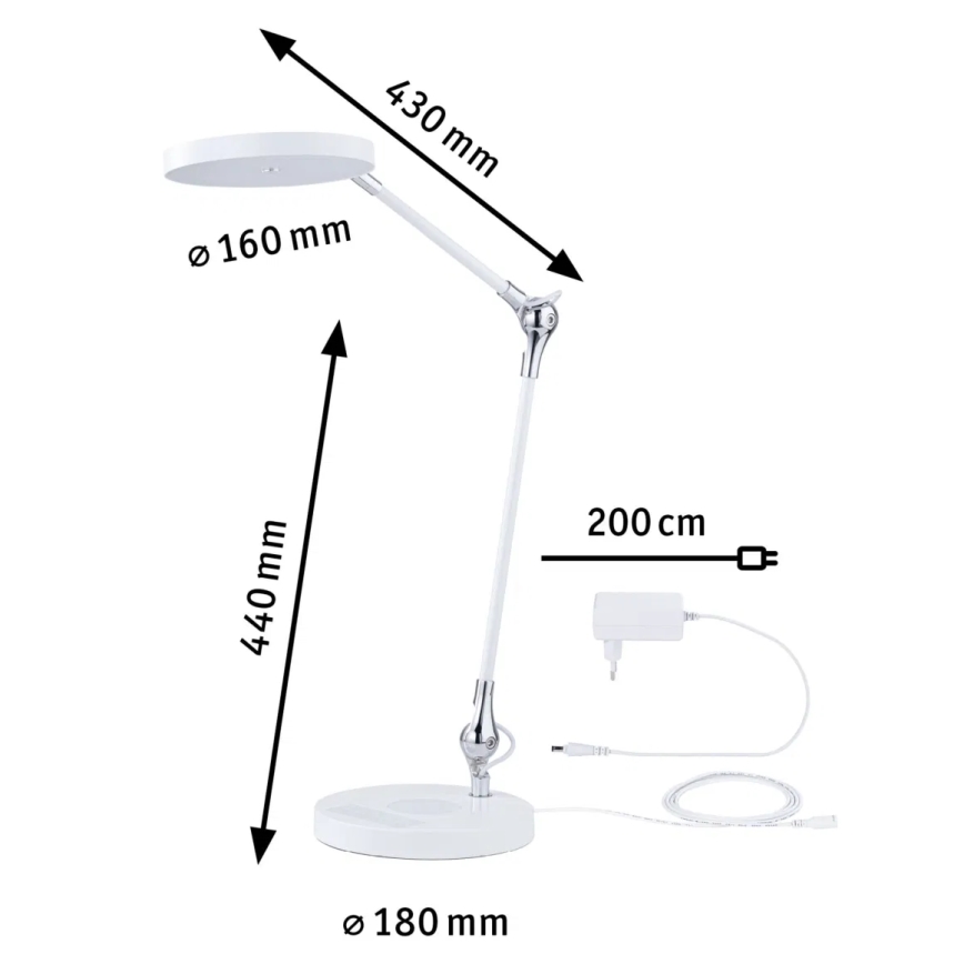 Paulmann 78011 - LED/11W Hämardatav puutetundlik laualamp NUMIS 230V 2700/4000/6500K valge