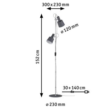 Paulmann 79690 - 2xE14/20W Põrandalamp NEORDIC HALDAR 230V