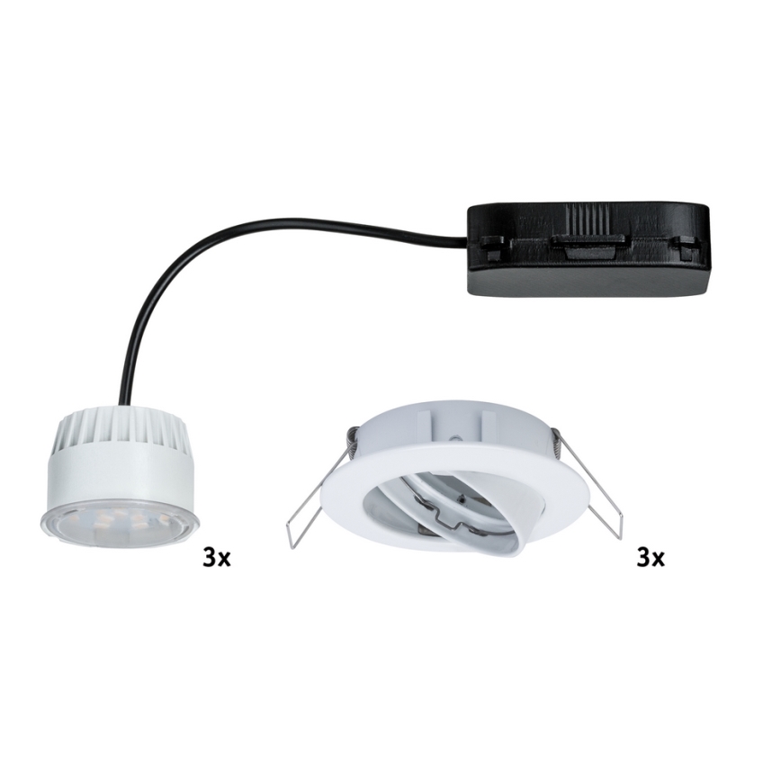 Paulmann 92765 - KOMPLEKT 3xLED/6,8W Süvistatav valgusti vannituppa COIN 230V