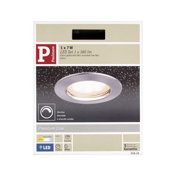 Paulmann 92826 - LED/7W hämardatav süvistatav vannitoavalgusti COIN 230V IP44