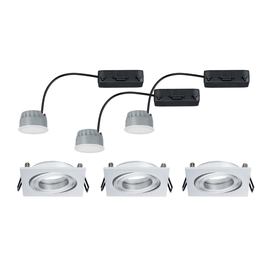 Paulmann 92839 - KOMPLEKT 3x LED/7W IP23 Hämardatav süvistatav valgusti vannituppa COIN 230V