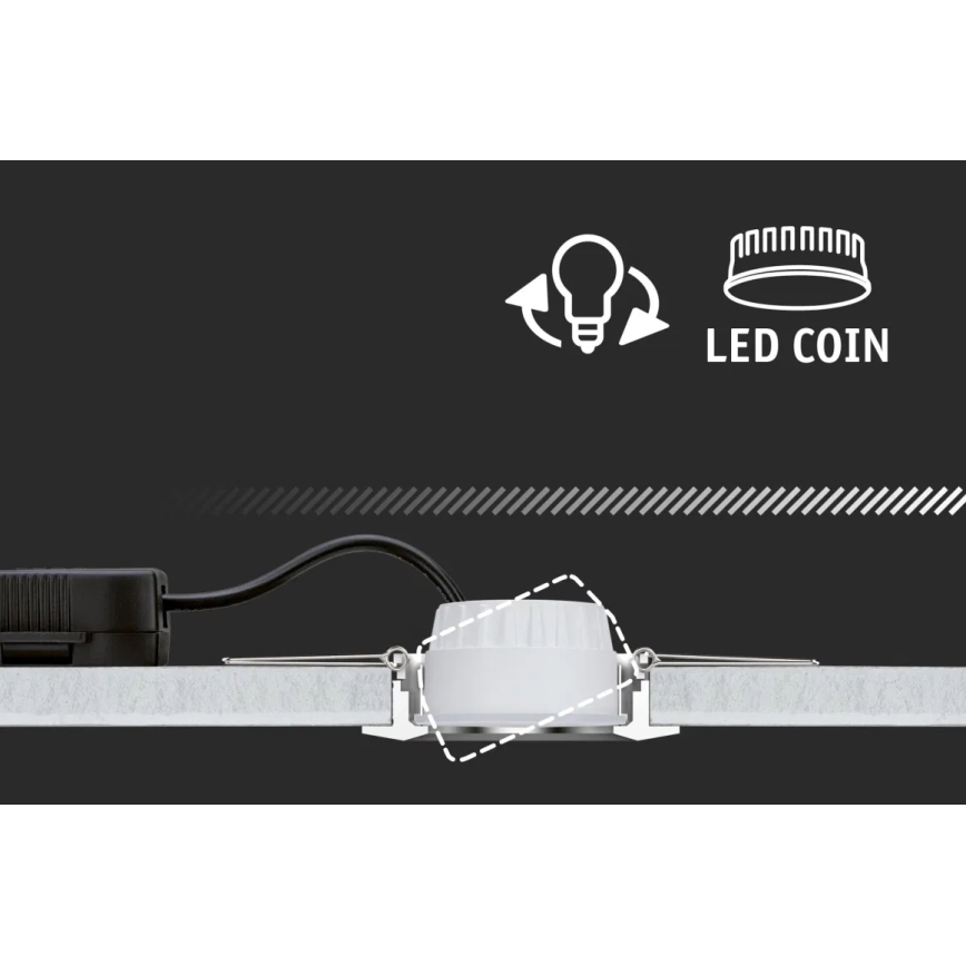 Paulmann 93080 - KOMPLEKT 3xLED/6W IP23 Hämardatav süvistatav valgusti vannituppa COIN 230V