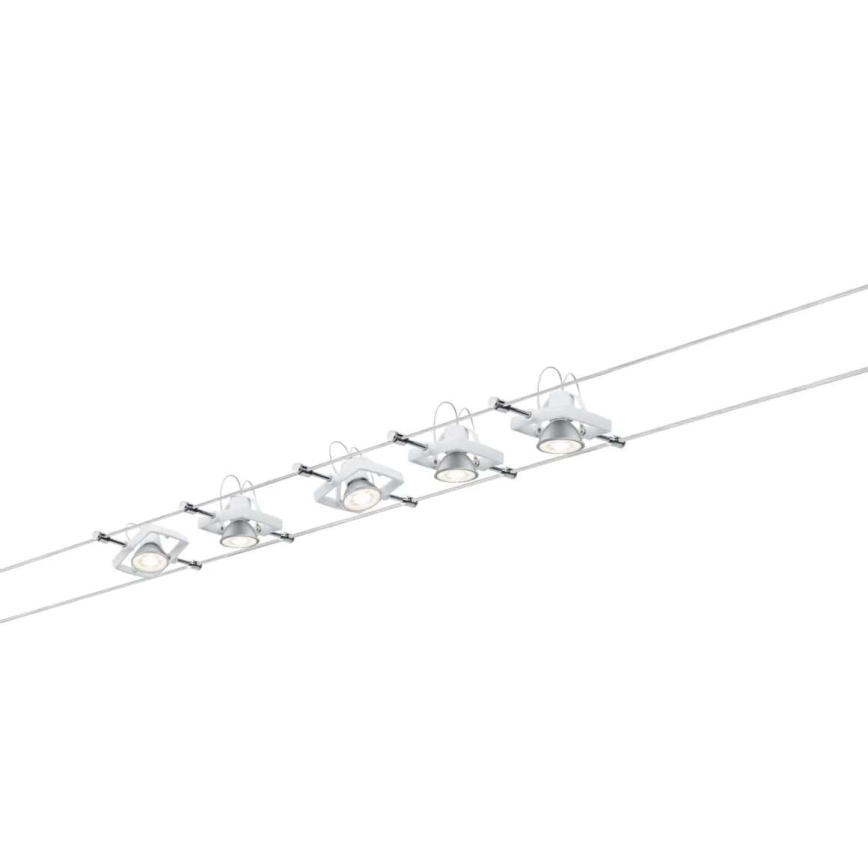 Paulmann 94149 - KOMPLEKT 5xGU5,3/10W Kohtvalgusti nöörisüsteemile TECH 230V valge