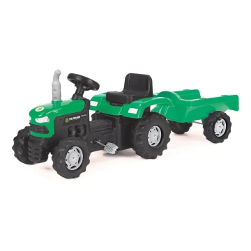 Pedaalidega traktor järelkäruga must/roheline