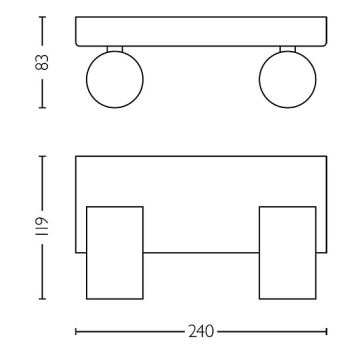 Philips - Kohtvalgusti vannituppa IDRIS 2xGU10/5W/230V IP44 must