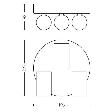 Philips - Kohtvalgusti vannituppa IDRIS 3xGU10/5W/230V IP44 must/kuldne