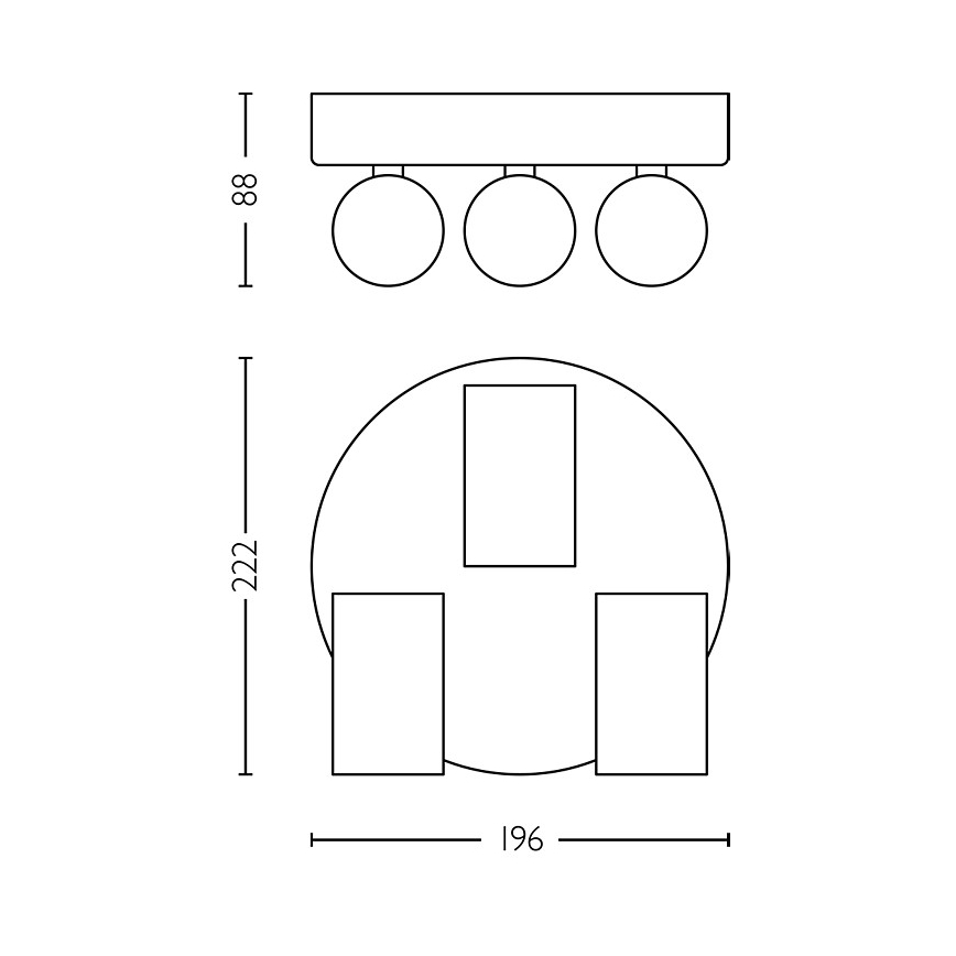 Philips - Kohtvalgusti vannituppa IDRIS 3xGU10/5W/230V IP44 must/kuldne