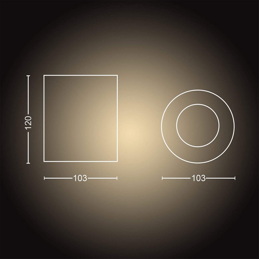 Philips - LED Hämardatav kohtvalgusti Hue PILLAR 1xGU10/4,2W/230V 2200-6500K + kaugjuhtimispult must